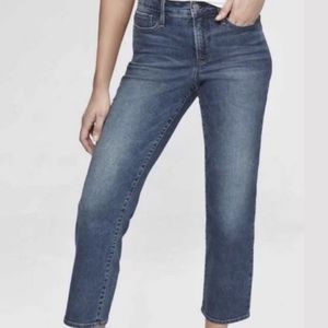 Athleta Sculptek ankle slim straight jeans, lapis wash, size 6